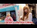 Blackpink lisa sent a coffee truck to support her bestfriend minnie gi dle