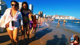 Beautiful girls on the beach of Spain