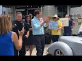 Drink thrown at Congressman Matt Gaetz at townhall in Pensacola June 2019- video by  Inweekly