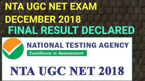 NTA UGC NET EXAM FINAL RESULT DECEMBER 2018