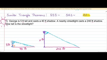 Similar Triangles - Shadow Problem