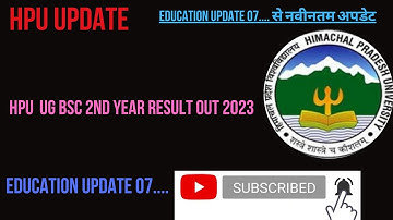 HPU UG BSC 2nd year Result OUT //2023 # HPU