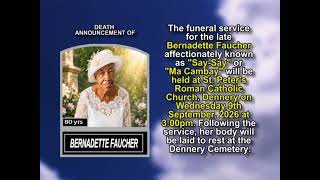 Bernadette Faucher ~ Short Obituary