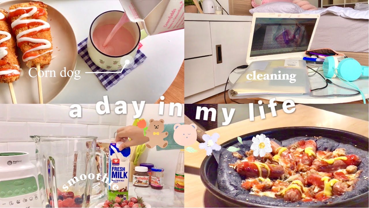 a day in my life: making corn dog, banana smoothie, cleaning🧺🍓🌭🥣 ft. Phomemo label printer