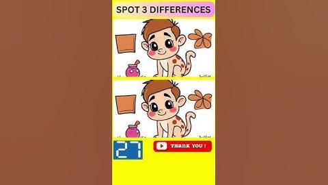 Spot the Difference Brain Game Challenge【Find the 3 Differences #4】