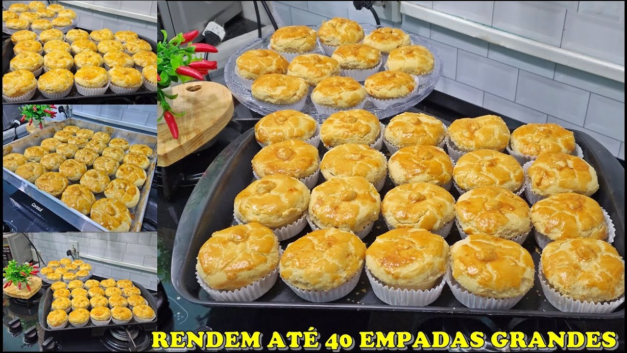 MASSA ECONÔMICA DE EMPADA - RECHEIO SUPER CREMOSO - RENDEM ATÉ 40 EMPADAS - FAÇA E VENDA