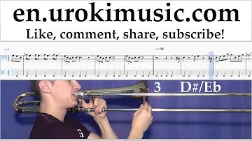 How to Play Trombone The Pink Panther - Theme Song Tabs Part#2 um-i352