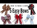 How to Make a Bow | Christmas Bow Making | Easy Bows | 5 Easy Bow Tutorials | Bow Making 101