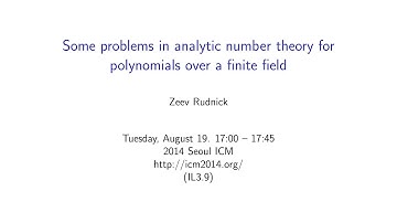 ICM2014 VideoSeries IL3.9 : Zeev Rudnick on Aug19Tue