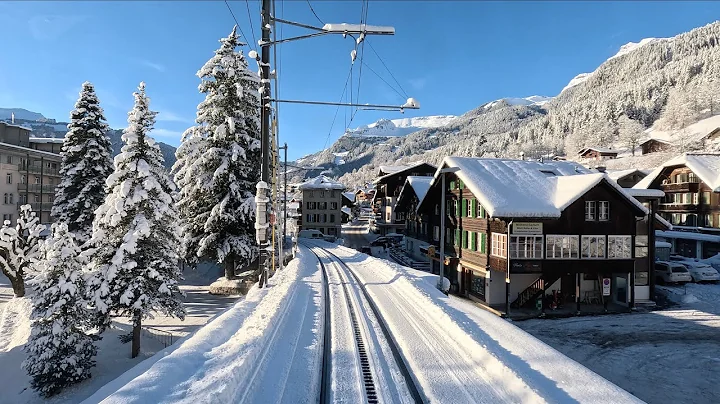 Winter Special Grindelwald to Interlaken, Switzerland | Cab Ride - Train Driver View | 4K 60 fps