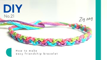 Zig zag friendship bracelet 4 colors easy overlap pattern