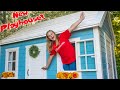 Assistant Explores Her new Giant Outdoor Playhouse and Tween Shed!