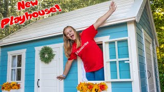 Assistant Explores Her new Giant Outdoor Playhouse and Tween Shed!