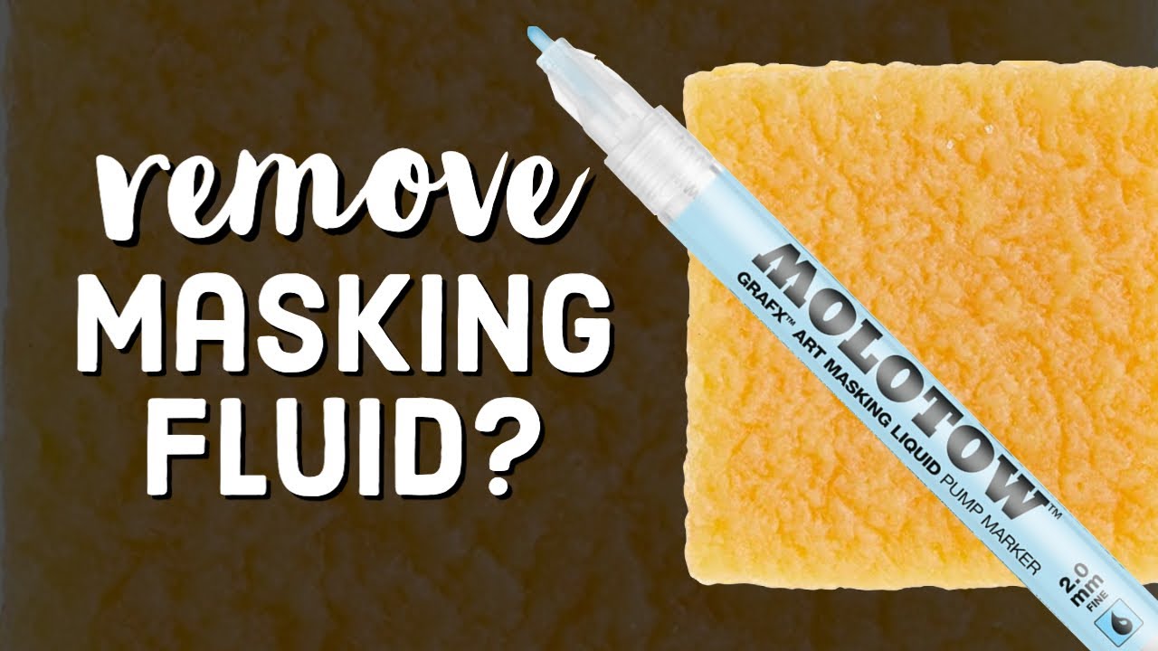 UPDATE - How To Remove Masking Fluid Watercolor Painting ✿ Pickup Tool &  Molotow Masking Liquid 