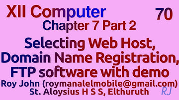 Plus 2 Chapter 7  Part 2 Selecting Web hosting plans, Domain name registration, FTP use with demo