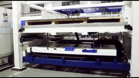 Laser cutting machine with sheet loading and unloading system clip