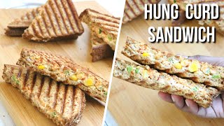 Hung Curd Sandwich for Weightloss | Healthy Dahi Sandwich Recipe | Quick and Easy Weightloss Snack