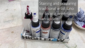 Staining and preparing traditional artist Lino for linocut printmaking - an update