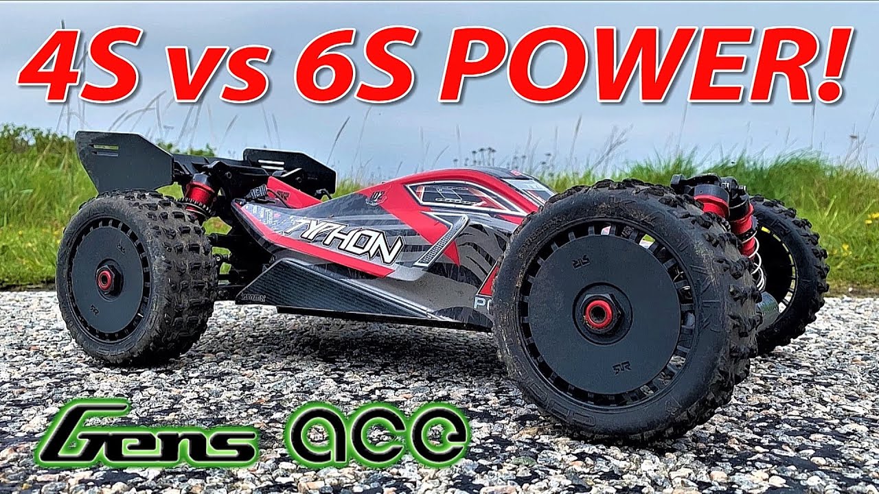 4S versus 6S LiPo Speed Test! Gens Ace 6S LiPo Test & Arrma Typhon 6S Brushless RC Car Speed Run!