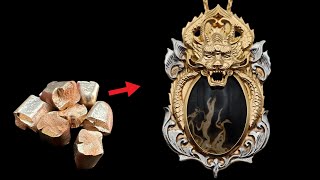 custom head dragon pendant  unique handmade jewelry ideas