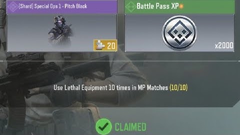 Call Of Duty Mobile Use Lethal Equipment 10 times in MP Matches Task Complete