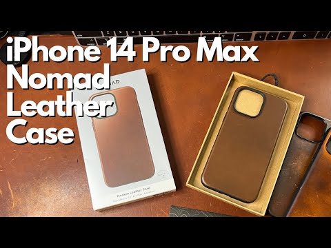 iPhone 14 Pro Max and Orange Leather Case Unboxing 