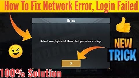 Fix Network Error Login Failed Please Check Your Network Settings Pubg Mobile or Lite Solution