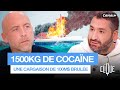 Une tonne cinq  ils brlent leur bateau avec 100m de cocane  lintrieur  canal