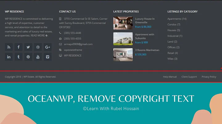 OceanWP, Remove Copyright Text: How to Remove Copyright Footer from OceanWP WordPress theme 🔥