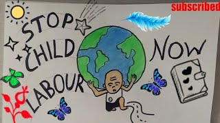 Stop Child Labour Coloring Drawing Step By Step Happy Labour Day Poster Children Study Youtube