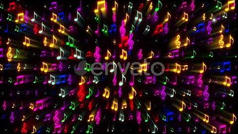 Music Notes Colorful Background 2 | Motion Graphics - Envato elements