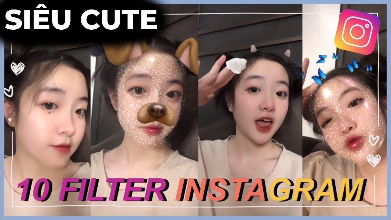 Filter instagram mặt nạ lấp lánh hình con chó để quay video, chụp ...