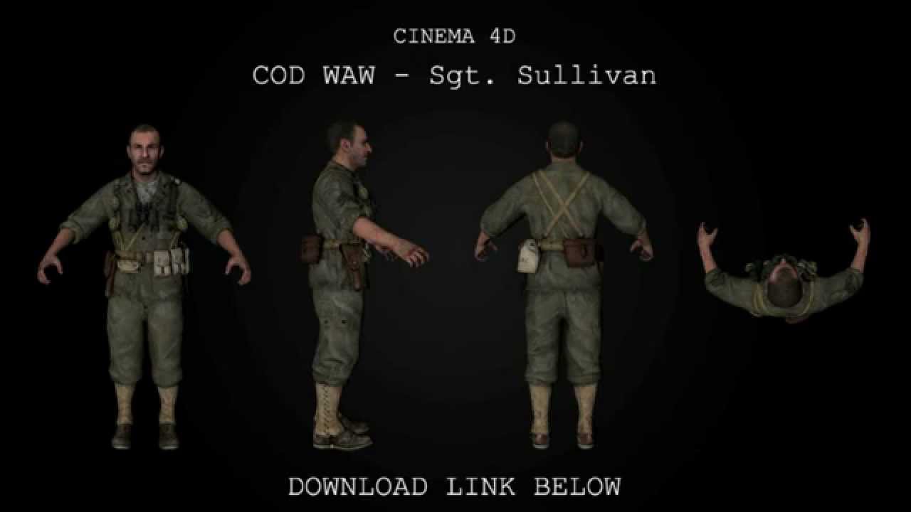 Cinema 4D CoD Waw Sgt. Sullivan Model Downolad YouTube