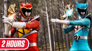 Power Rangers Super Dino Charge | RED Ranger & AQUA Ranger Team Up?! 😲 Full Episodes 5–10 | 