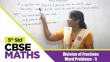 5th Std CBSE Maths Syllabus | 41 - Division of Fractions - Word Problems - 5 | CBSE Maths