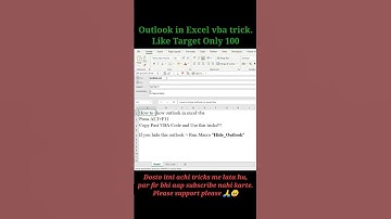 #shorts #excel #vba | excel vba outlook tips and tricks