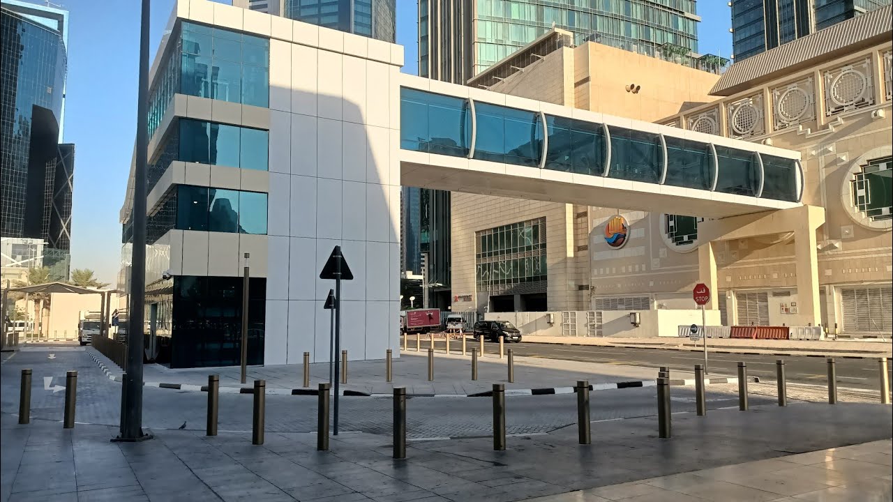 City Center Doha New pedestrian bridge connecting DECC metro station.