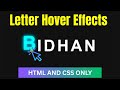 How to create Letter Hover Effects in HTML and CSS | Coding Cloud