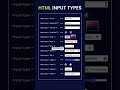 These HTML inputs save hours of coding. 😳🔥 | Build Better Forms Using HTML  #shorts