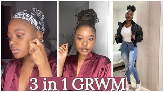 3 in 1 GRWM || HAIR, MAKEUP AND OUTFIT || SOUTH AFRICAN YOUTUBER