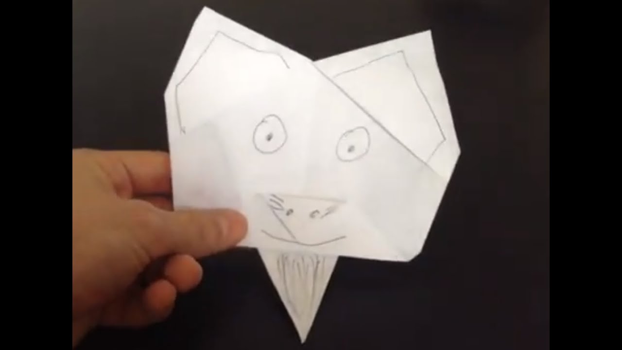 Faire une tête de chat en papier - Chat origami - YouTube
