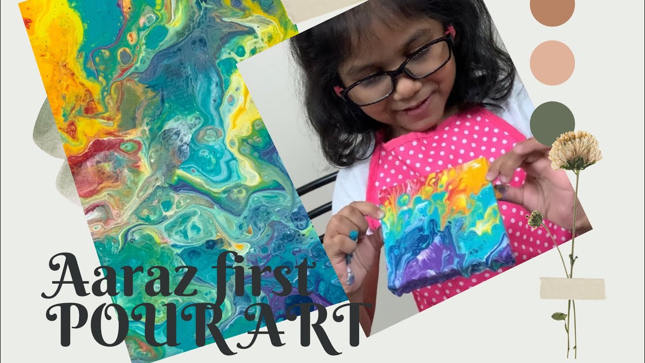 Acrylic pouring is FUN FOR KIDS| FLUID ART with AARA