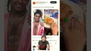 Lil pump shows off his polished toes 💅🏾