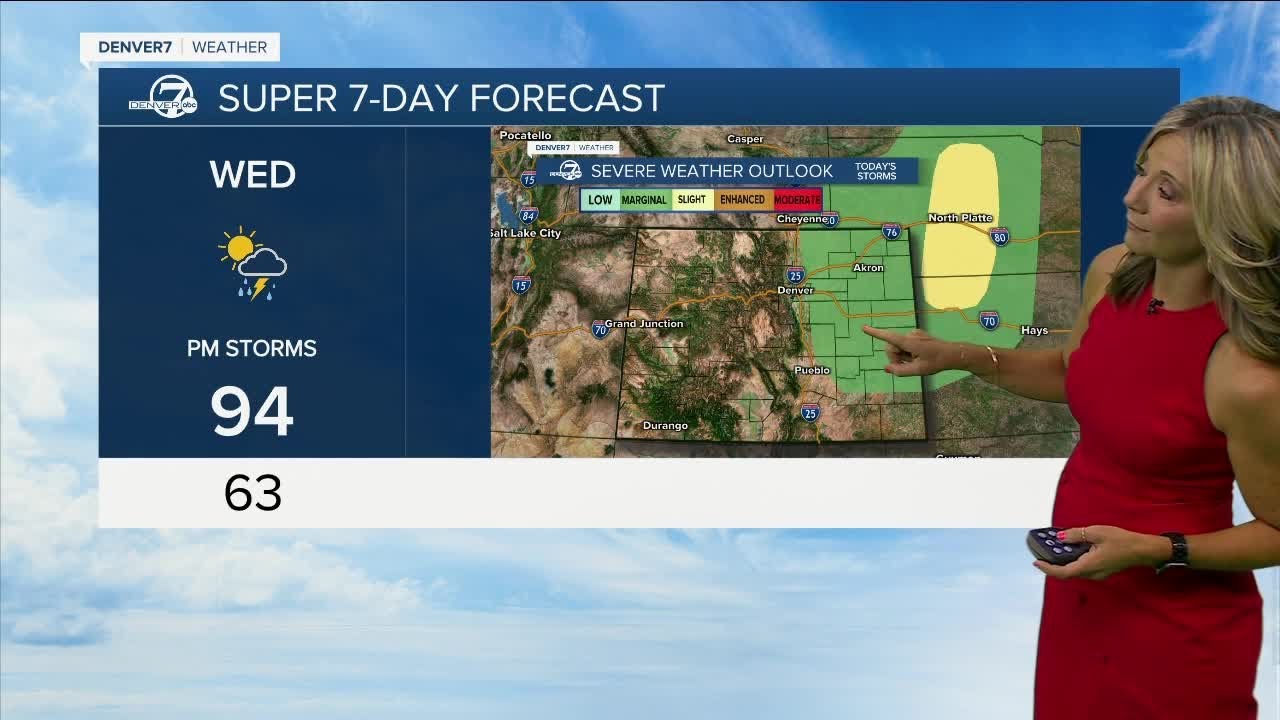 Risk of severe storms closer to Denver Wednesday - YouTube