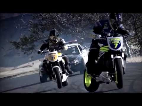 Ken Block DC Police chase bikes, incredible drifting