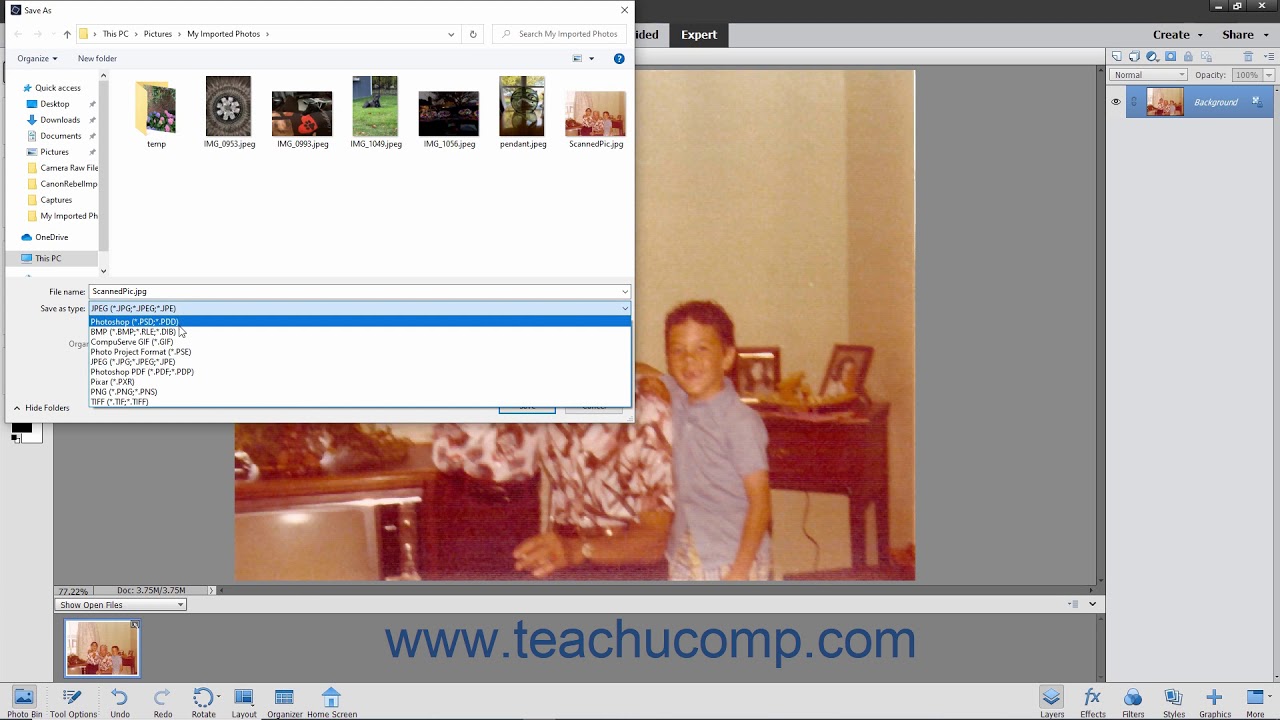 Photoshop Elements 2021 Tutorial Saving Images Adobe Training - YouTube