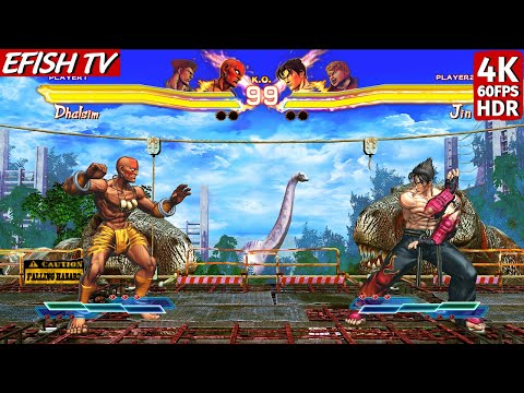 Dhalsim & Guile vs Jin & Bob (Hardest AI) - Street Fighter X Tekken