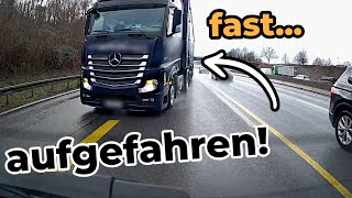 LKW beinahe hinten rein!  abgedrängt und Brakecheck & Ignorante Radfahrer | #GERMANDASHCAM #205