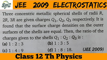 Three concentric metallic spherical shells of radii R, 2R, 3R are given charges Q1, Q2,  Q3 respecti