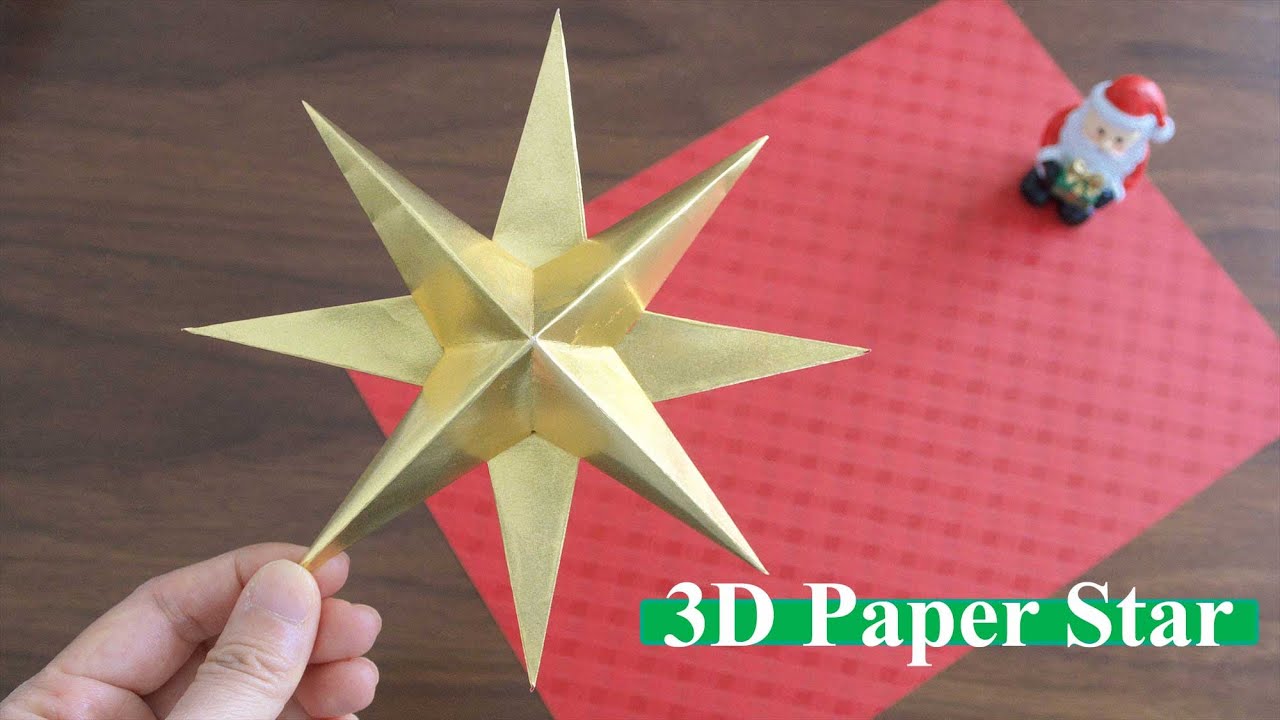 簡単 折り紙で作る立体的な星の作り方 クリスマス Diy How To Make 3d Paper Star Christmas Decor Youtube